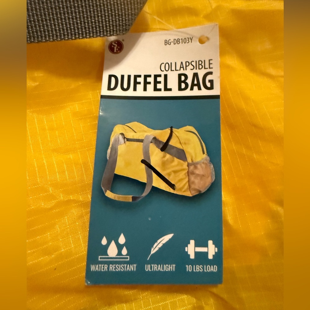 SE Collapsible Duffel Bag - Yellow BG-DB103Y